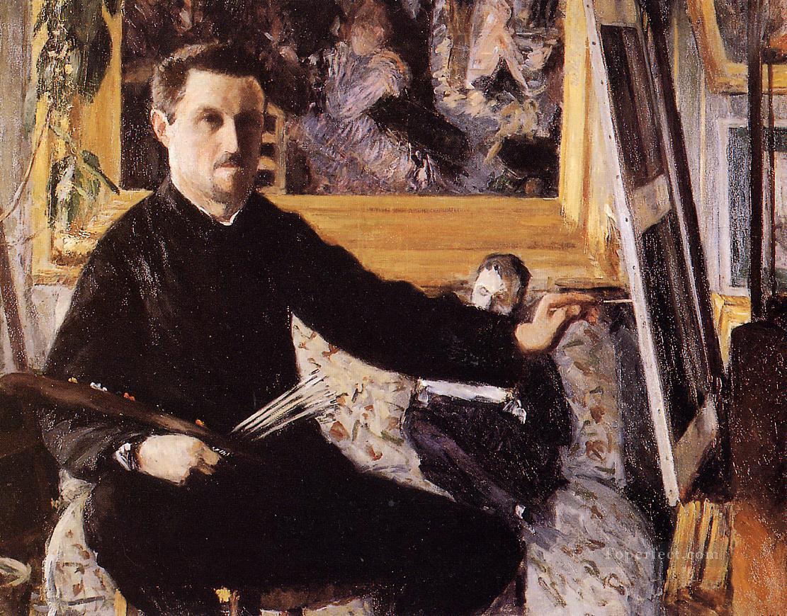 Self Portrait with Easel Gustave Caillebotte Oil Paintings